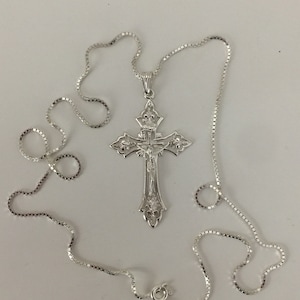 Silver Crucifix Cross with Italian Silver Necklace, Perfect Gift for Special Occasion