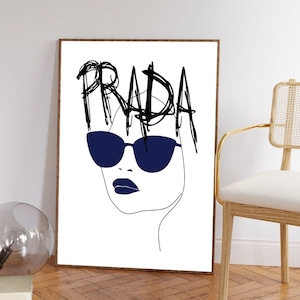 Retro Poster Fashion Illustration Print Black Bedroom Art Girl Room Decor Funky Wall Print Hand Drawn Art Hallway Decor Art for Living Room