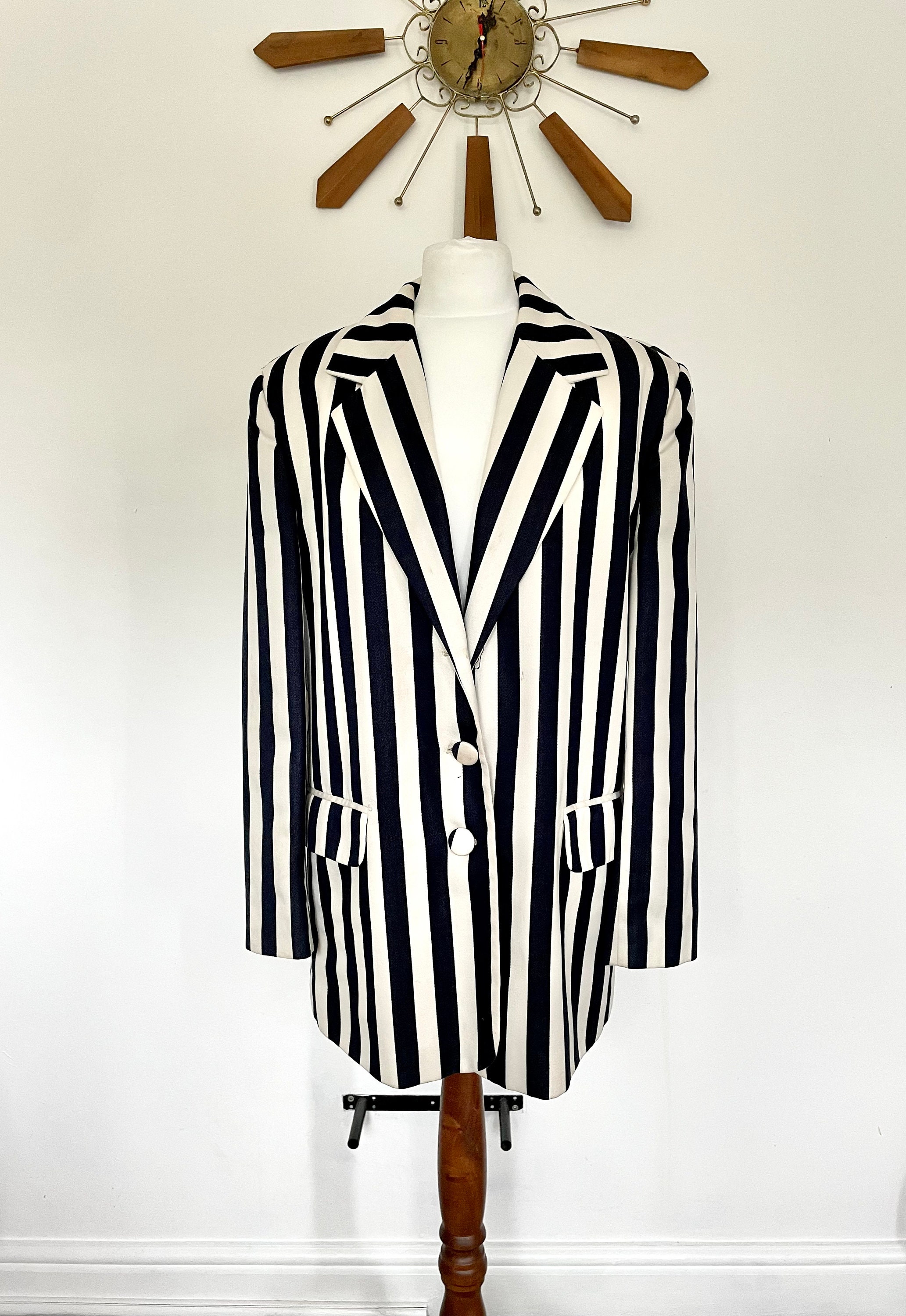 Mens Vintage Striped Blazer