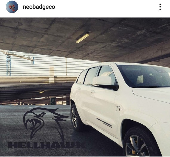 Emblems 2 Yellow HellHawk Emblems fits Jeep Trackhawk Grand Cherokee Left Right Sides