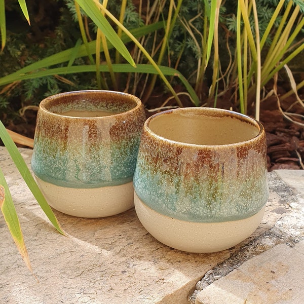 Duo de tasses à café artisanales en céramique - fabriqué à la main paris - coffee cups - Duo aus handgefertigten Kaffeetassen aus Keramik