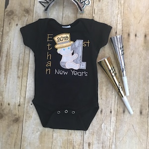 First New Years Monogrammed Baby Bodysuit, Baby Boy New Years Outfit, Baby Shower Gift, Personalized First New Years, Baby First New Years