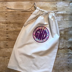 Monogrammed Laundry Bag, Personalized Girl&#39;s Graduation Gift, Dorm Room Laundry Bag, Summer Camp Bag, Kids Fabric Laundry Bag, College