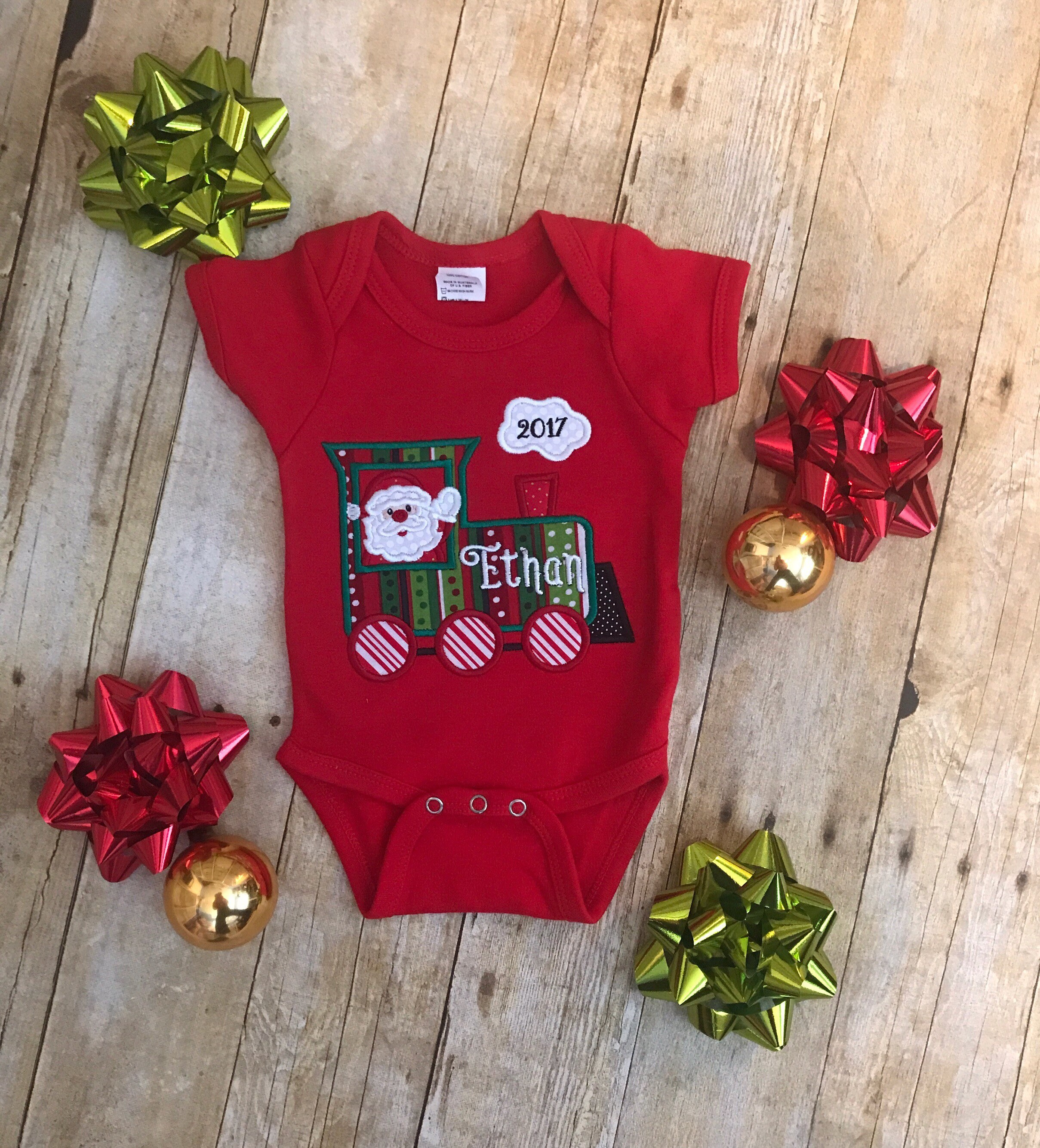 Baby Boy Christmas Monogrammed Baby Set Baby Boy Christmas Etsy