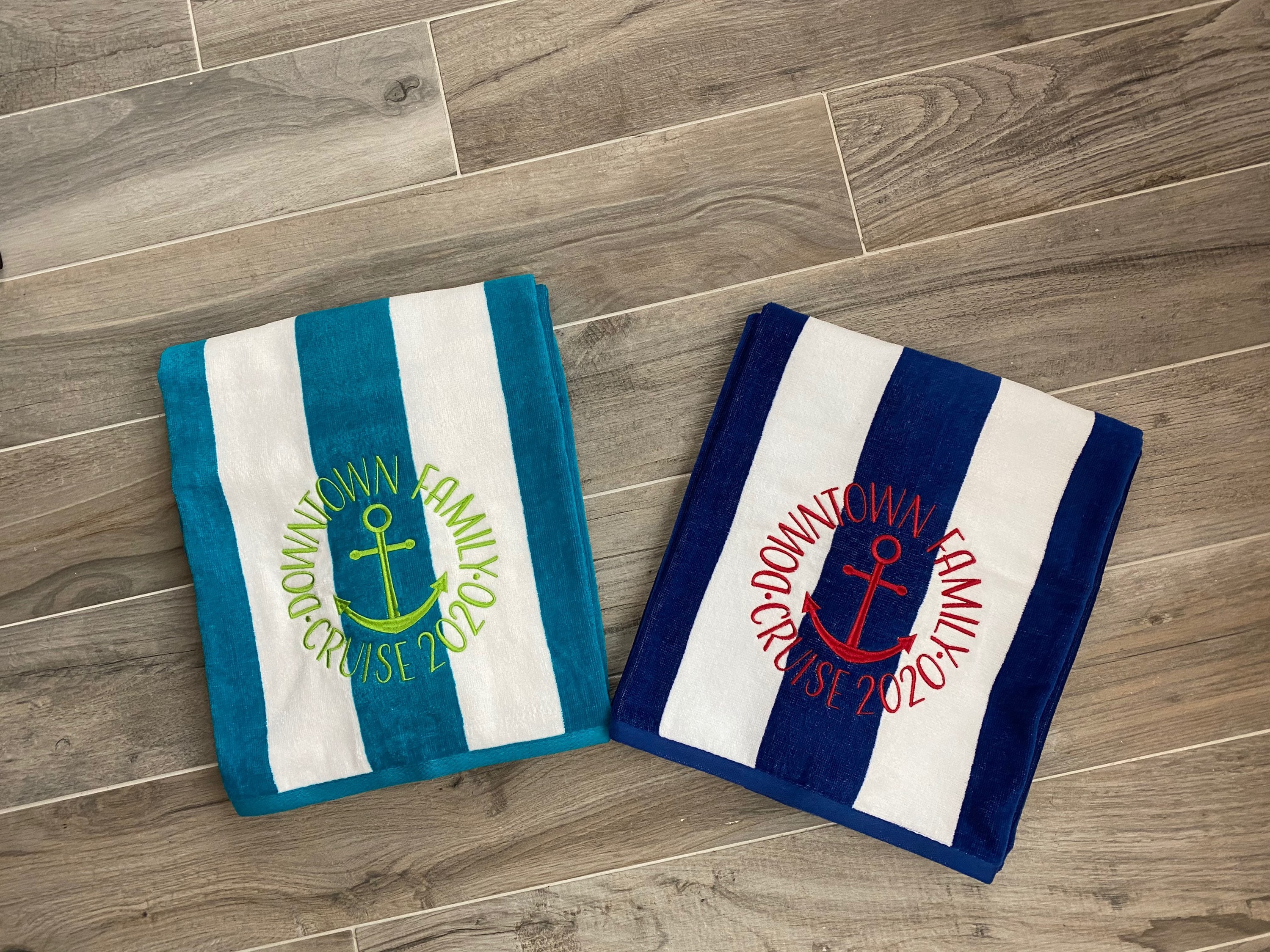 Family Trip Monogrammed Beach Towels Family Cruise Towels Etsy