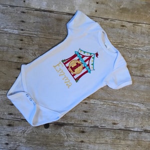 Circus Monogrammed Birthday Monogram Outfit, Toddler Birthday Outfit, Circus Birthday Outfit, Carnival Birthday Bodysuit, Carnival Birthday