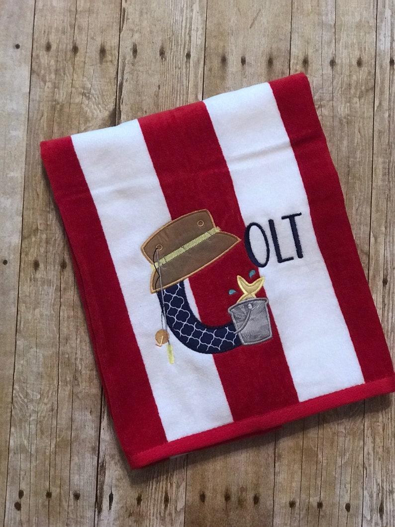 Monogrammed Beach Towel Gift Set Personalized Pool Towel and Etsy 日本