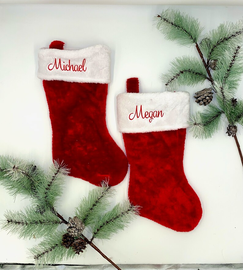 Monogrammed Tree Skirt and Stocking Set Newlywed Christmas Etsy