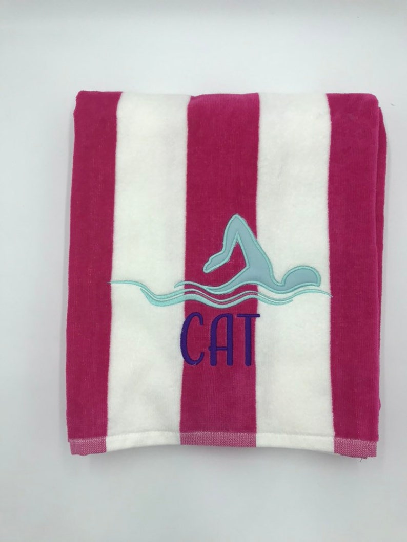 Monogrammed Beach Towel Swimmers Towel Personalized Pool Etsy