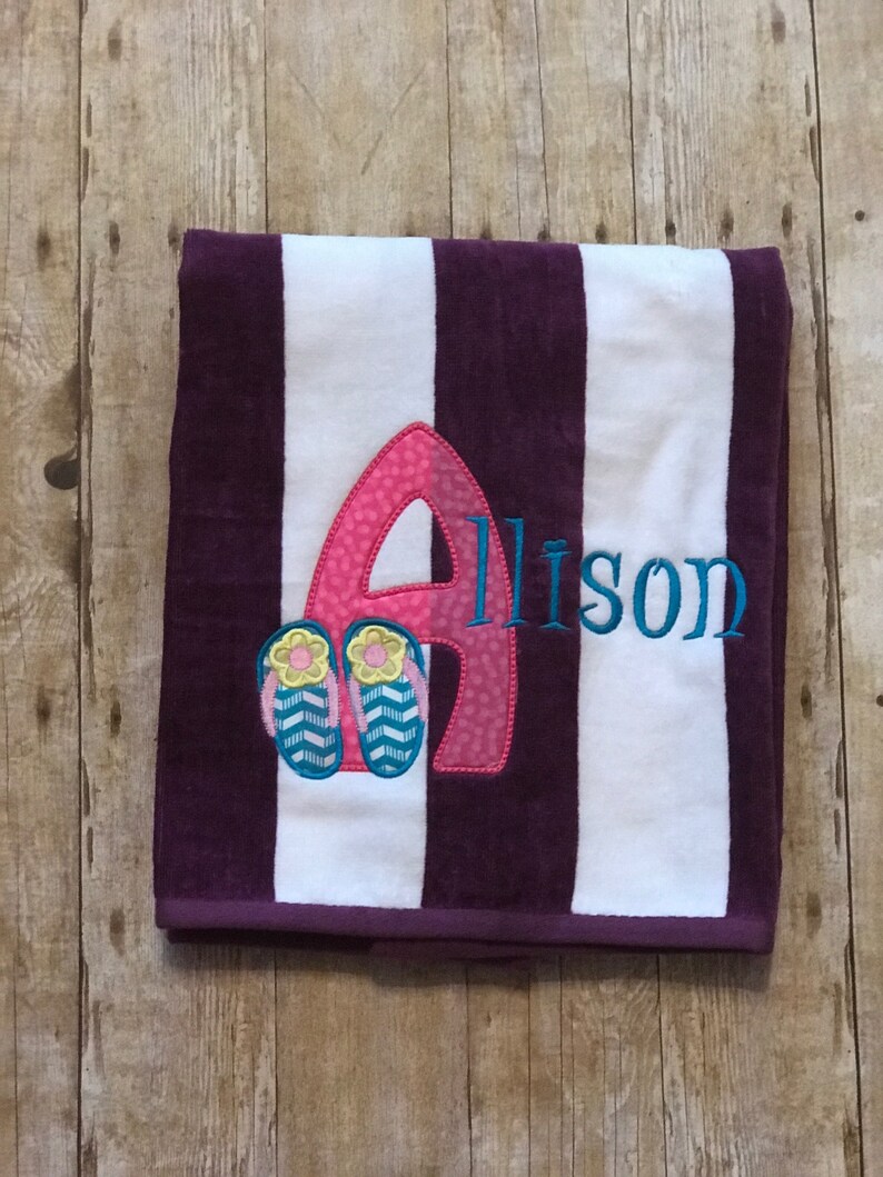 Monogrammed Beach Towel Gift Set Personalized Pool Towel and Etsy 日本