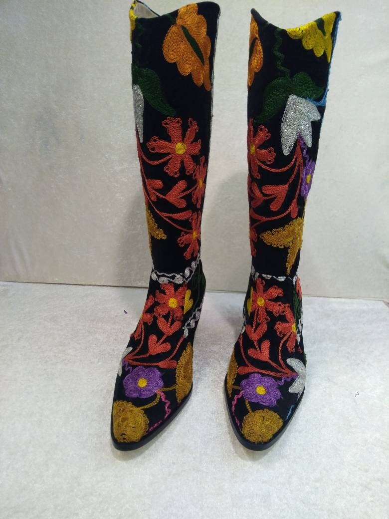 Suzani Boots Embroidered Boots Custom Boots Cowboy Boots | Etsy