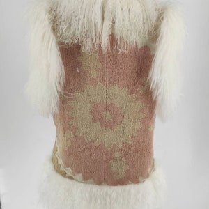 Vintage Shearling Coat, Fur Waist Coat, Afgan Coat, Custom Made, Penny Lane Gilet, Boho Style, Suzani Fur Coat, Vintage Gilet