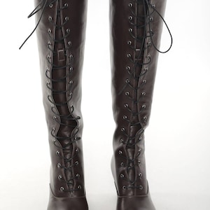 genuine leather lace up boots womens