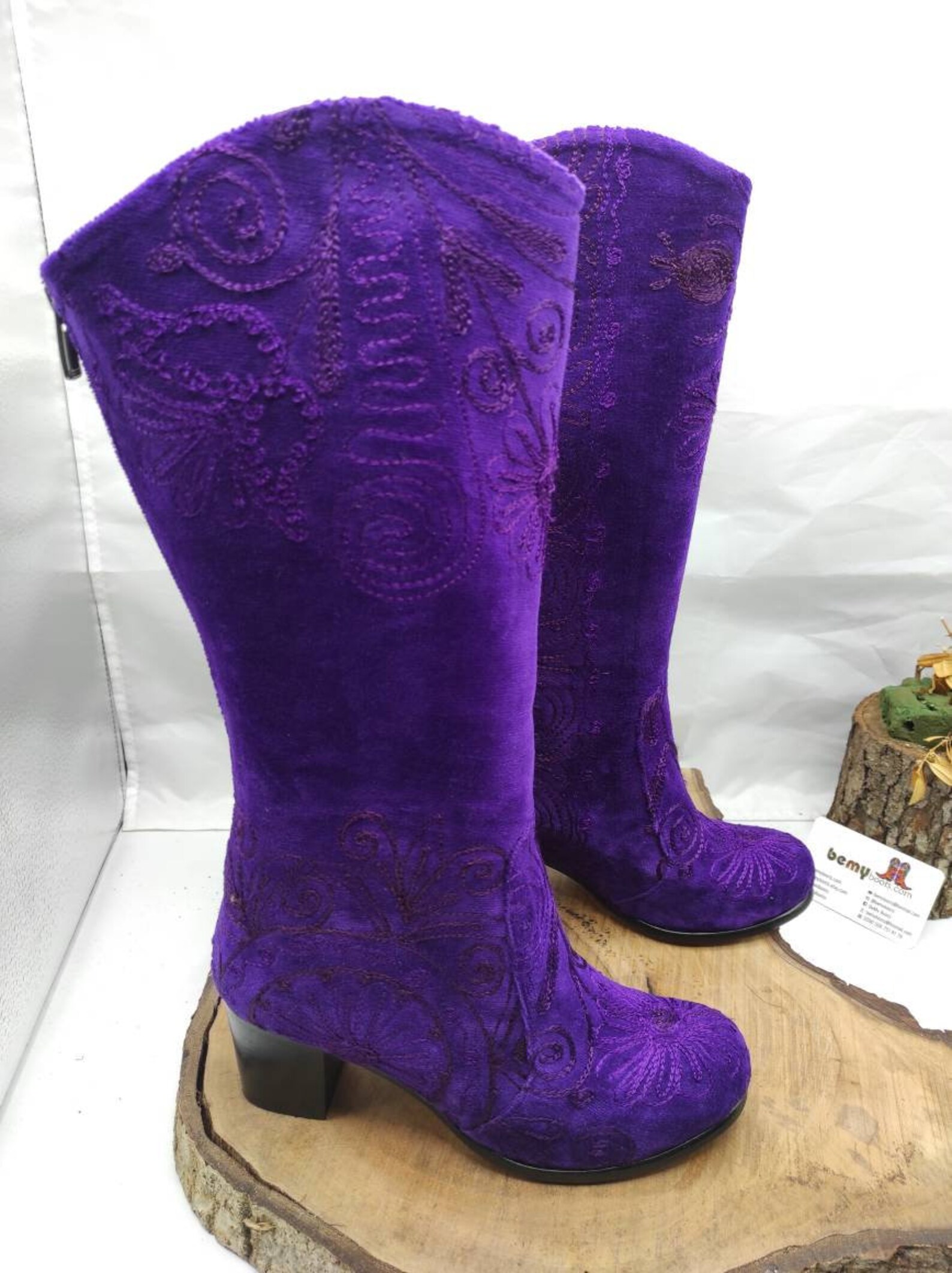 Purple Boots Platform Boots Suzani Boots Custom Made Comfy - Etsy