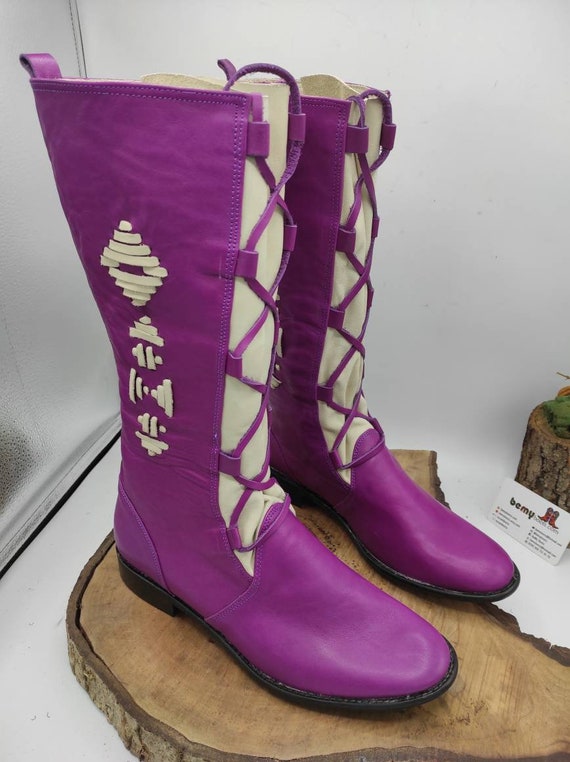 mens boots purple