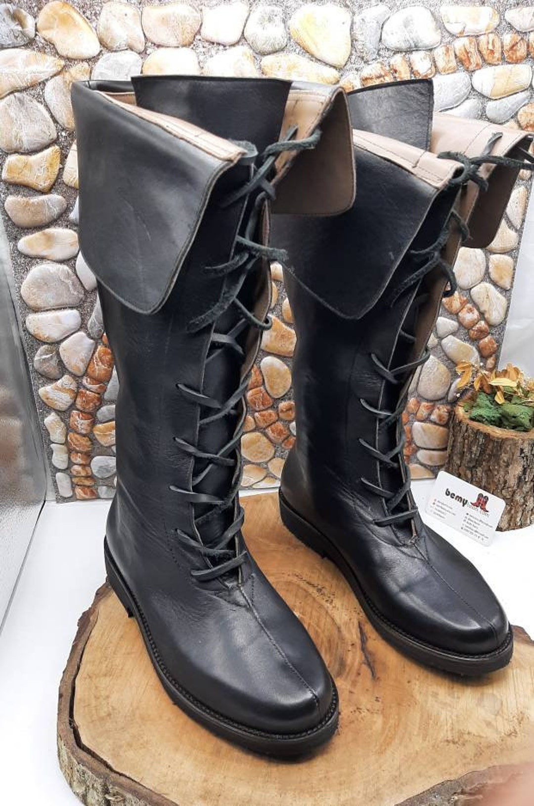 Schoenen Herenschoenen Laarzen Viking Boots 4 Toggle Boots Mens Size 10 Natural  Mismatched Leather #16 
