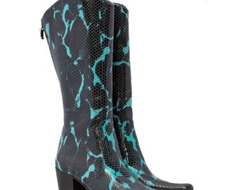 Botas vaqueras de cuero personalizadas: estilo western Suzani hasta la rodilla.