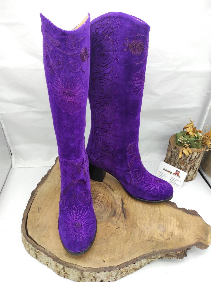 Purple Boots Platform Boots Suzani 