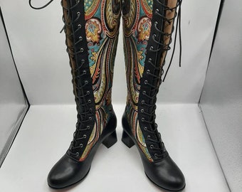 Viktorianische Stiefel, Nach Maß, Lace Up Stiefel, 1960er Jahre, Lederstiefel, Für Sie, Alltagsstiefel, Lässige Stiefel, Festivalstiefel, viktorianische Mode