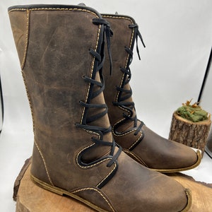Handmade Genuine Leather Men&#39;s Boots: Medieval Viking Style