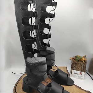 Laarzen met open neus, Open hak, Op maat gemaakt, Veterlaarzen, Zomerlaarzen, Blote voeten, Op bestelling gemaakt, Comfortabele Schoenen, Voor Haar, Alledaagse Schoenen