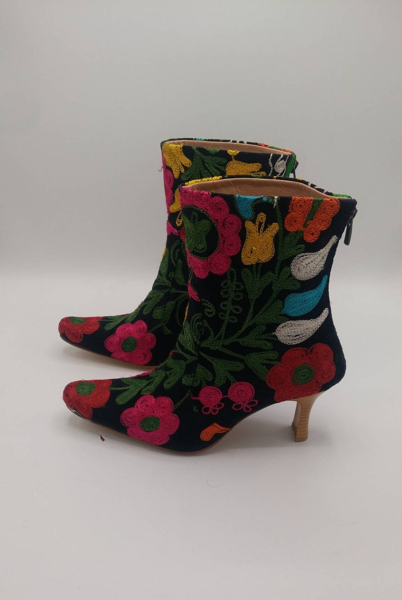 Ankle Women's Boots Suzani Boots Kitten Heel Custom | Etsy