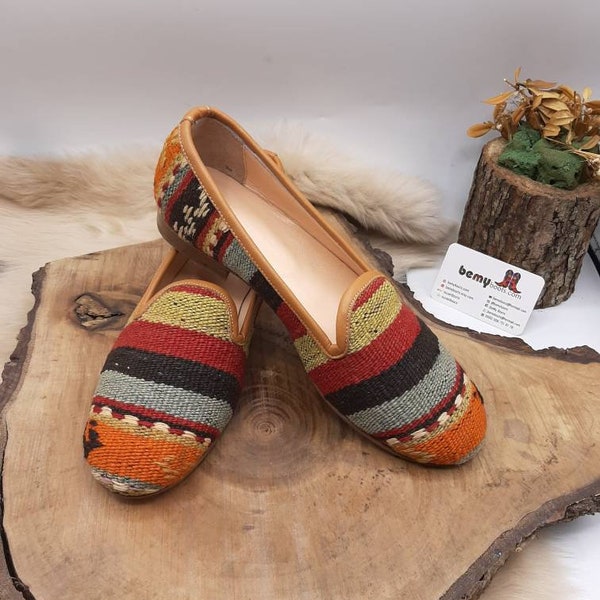 Sandales Pour Hommes Vintage, Mocassins, Fait Main, Pieds Nus, Pour Lui, Chaussures confortables, Sandales En Cuir, Chaussures Kilim, Style Bohème, Mode Homme, Claquettes