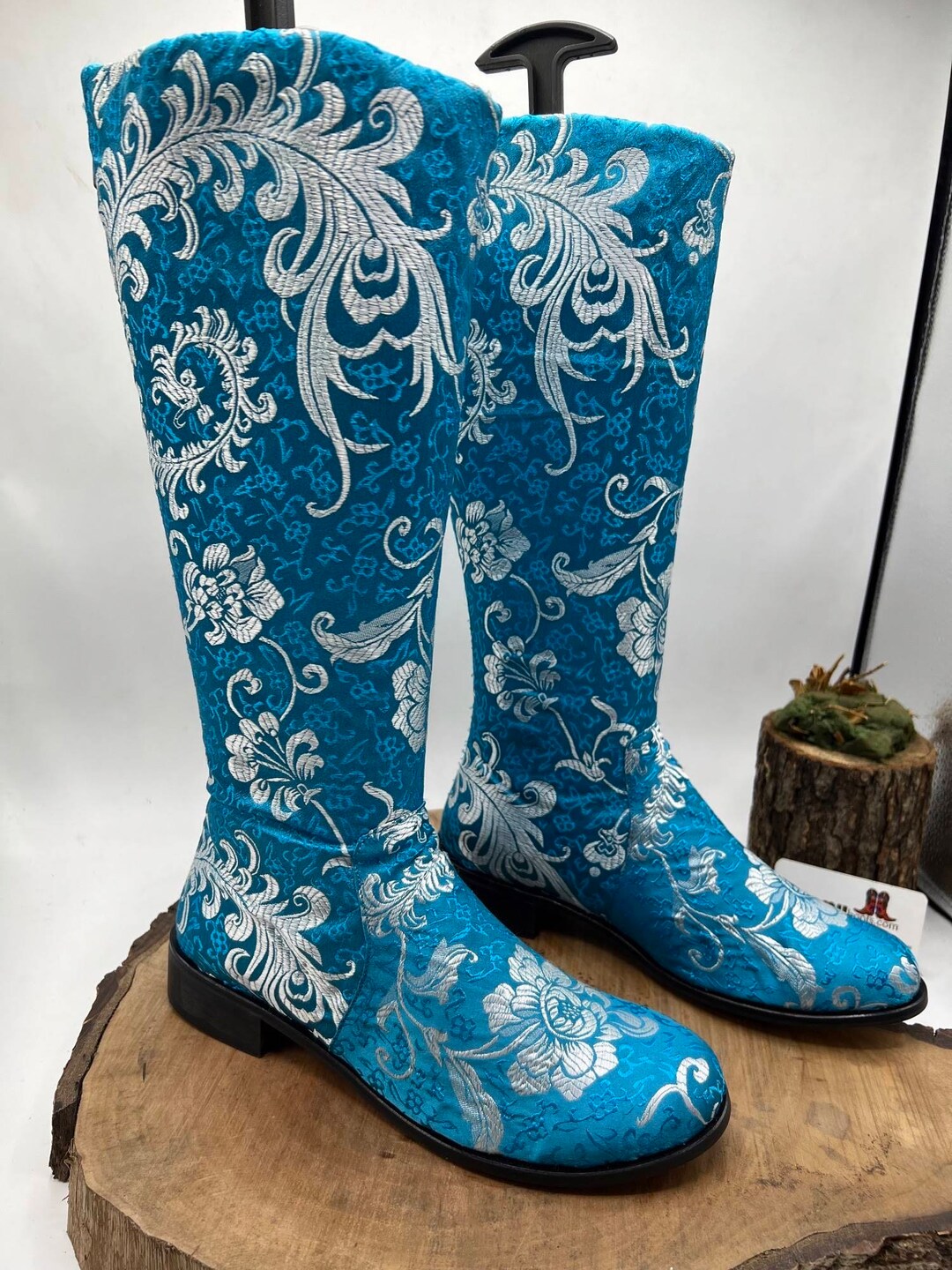 Quilted Round Toe Riding Knee High Boots
