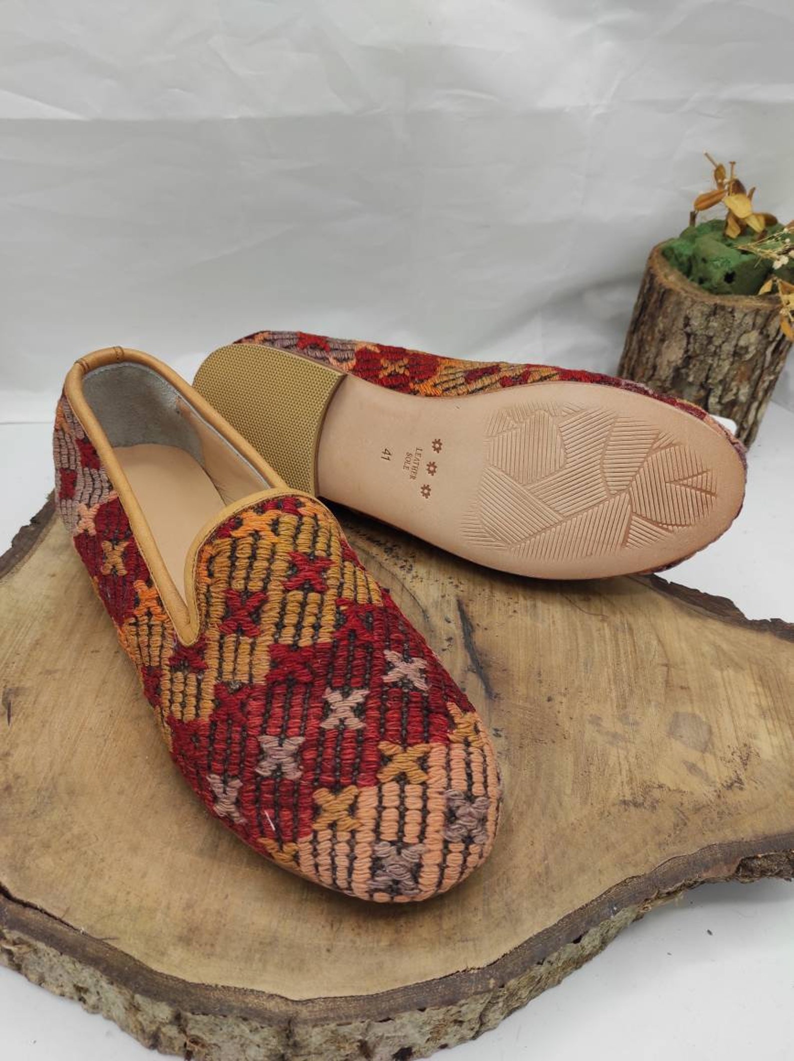 Kilim Shoes Vintage Kilim Shoes Men's Leather Shoes Etsy