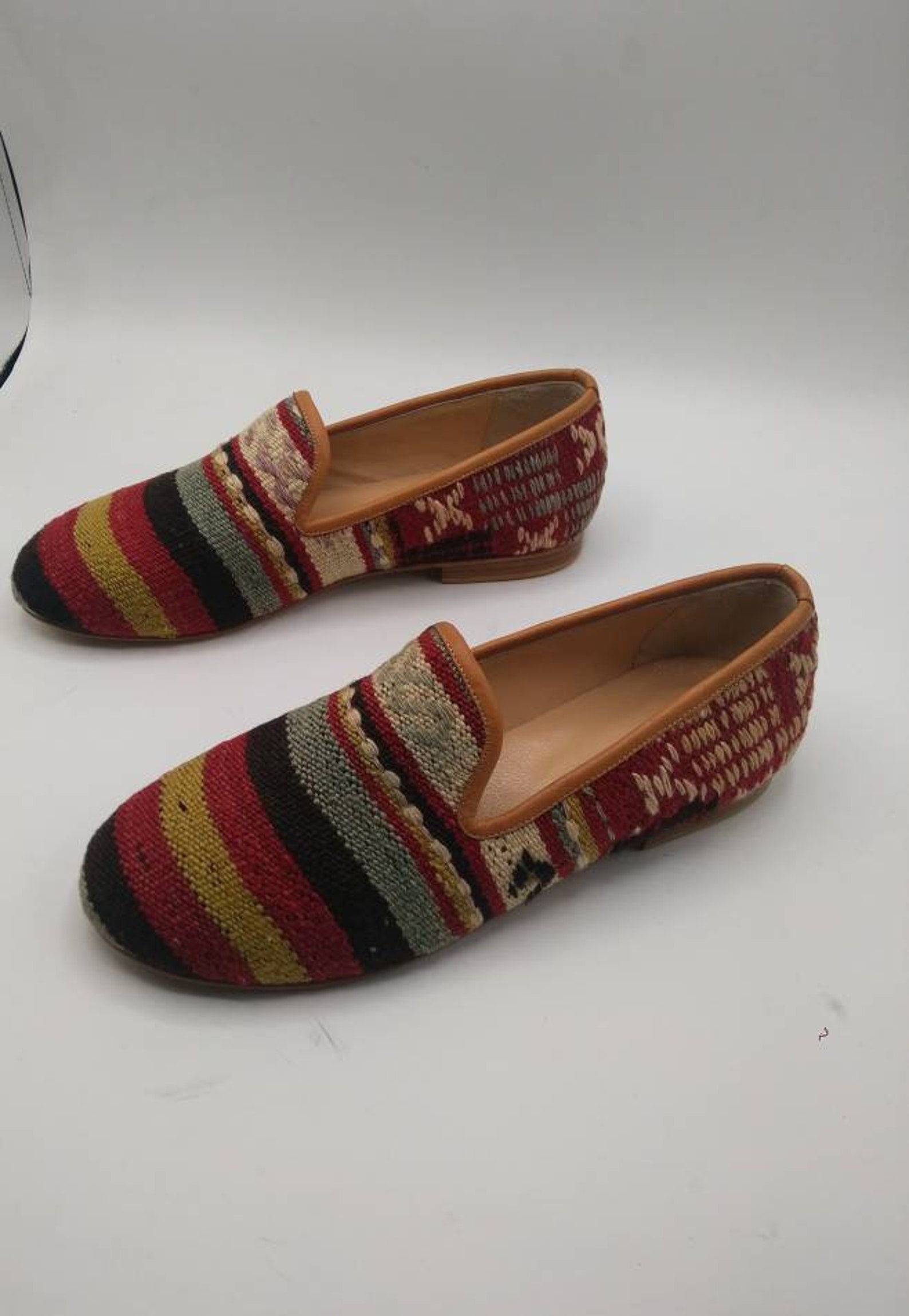 Kilim Shoes Vintage Kilim Shoes Men's Leather Shoes Etsy