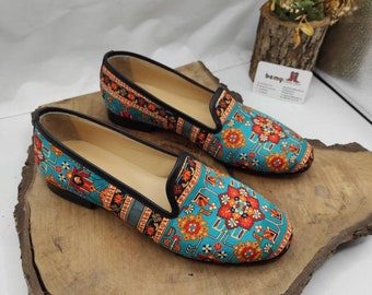 Leather Sandals, Women's Sandals, Vintage Shoes, Barefoot, Leather Soled, Handmade, Ethnic Pattern, Oxford Shoes, Flat's, Outdoor Fit