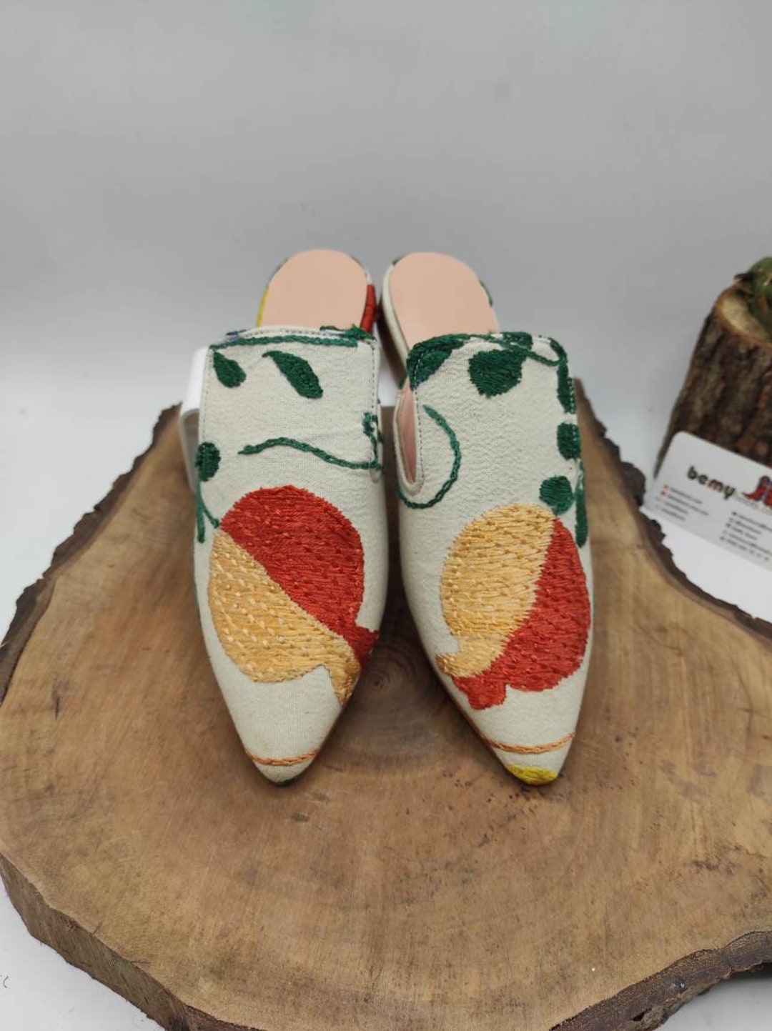 pointed toe slip on