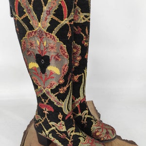 Benutzerdefinierte Gobelin Kniehohe Stiefel: Echtleder Plateau Stiefel