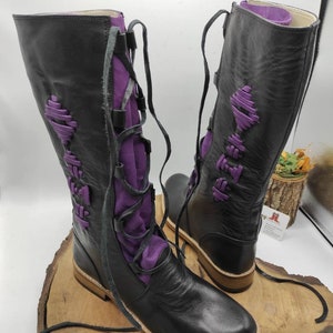 Retro Stiefel, auf Bestellung gefertigt Echtleder Herren Stiefel, Hippie Stiefel, Boho Mode, Festival Stiefel, Mittelalter Stiefel, Reitstiefel Bild 7