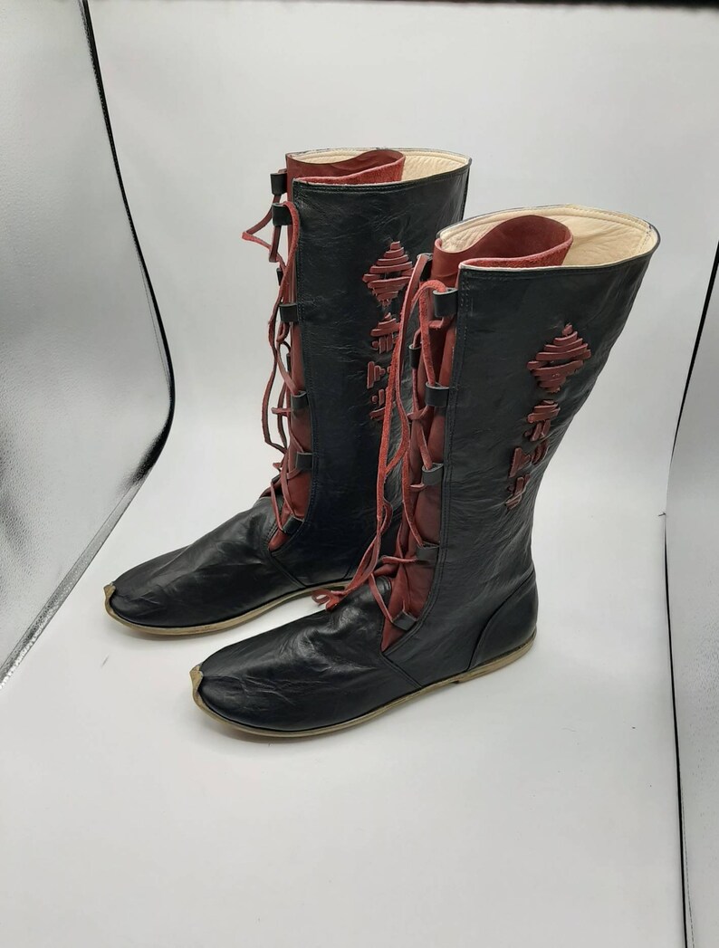 Medieval Men's Leather Boots Black Leather Boots With Etsy