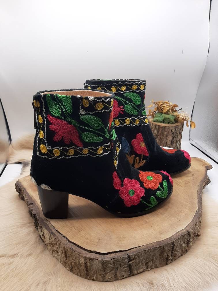 Ankle Booties Suzani Boots Custom Boots Embroidered Boots | Etsy