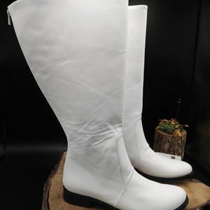 Botas de montar de cuero blanco hechas a mano: estilo Suzani personalizado imagen 5