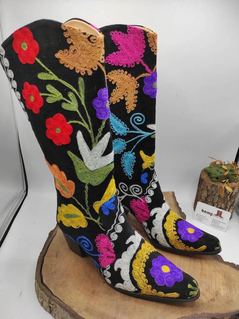 Suzani Boots Embroidered Boots Custom Boots Cowboy Boots - Etsy