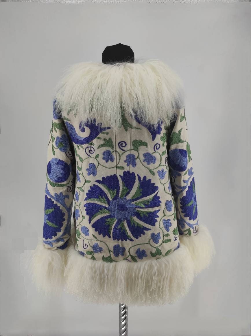 Vintage Shearling Trim Jacket Afgan Style Jackets Suzani - Etsy UK