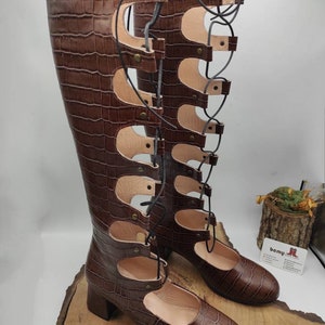 Women's Boots, Lace Up Boots, Leather Boots, Custom Made, Handmade, Genuine Leather, For Her, Comfy Boots, Knee High, Made To Order