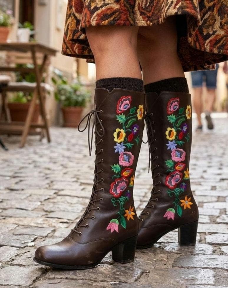 70s Square Toe Cowboy Boots - Etsy