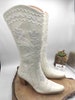 White Cowboy Leather Boots, Suzani Boots, Casual Boots, For Her, Custom Made, Everyday Boots, Handmade, Made To Order, Wedding Shoes 