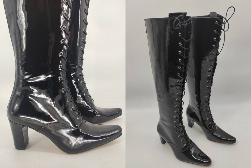 Handmade Leather Pointy Toe Boots: Custom Cuban Heel, Lace-up - Etsy