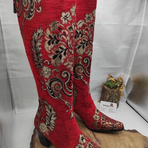 Suzani Boots, Cowboy Boots, Knee High, Custom Boots, Women's Boots, Outdoor Fit, Gift For Her, FREE SHIPPING