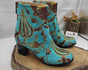 turquoise booties