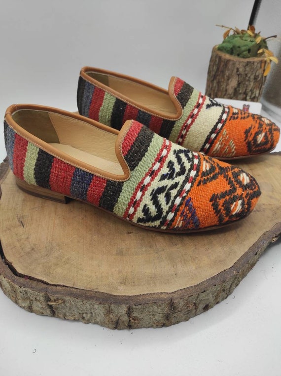 Vintage Sandals Kilim Shoes Loafers for Him Boho Style Genuine Leather Barefoot Shoes Handmade Comfy Shoes Retro Shoes Men Flat s Etsy Canada