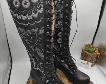 high boots with laces