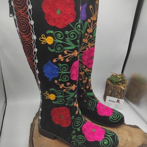Custom Made Women Boots, Suzani Boots, Embroidery Boots, Handmade ...