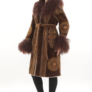 Almost Famous Vintage Coat, Shearling Coat, Boho Style Women's Coat, Suzani Coat, Custom Made, Festival Dress, Fur Coat, Afgan Coat