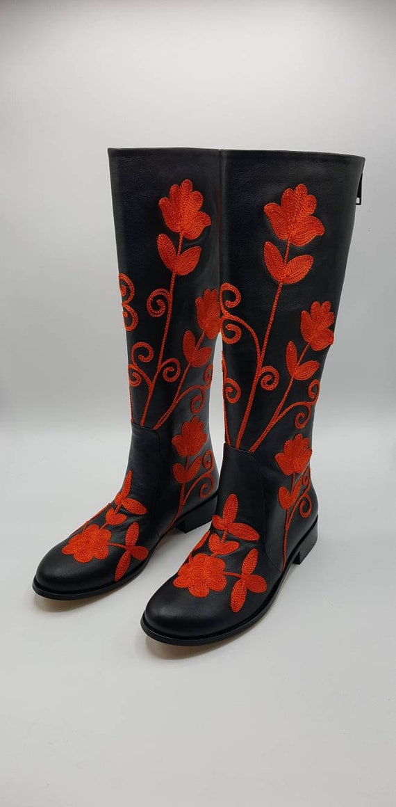 Buy Made to Order Genuine Leather Women s Boots Knee High Round
